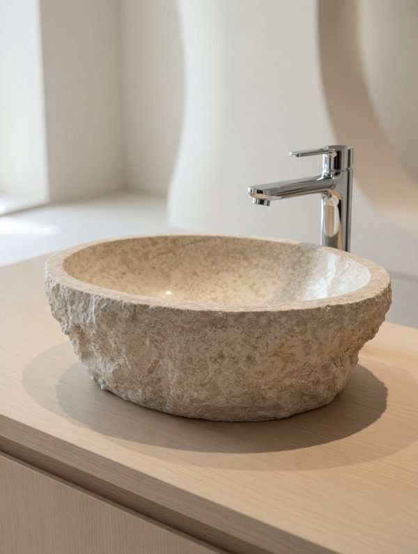vasque en marbre brut