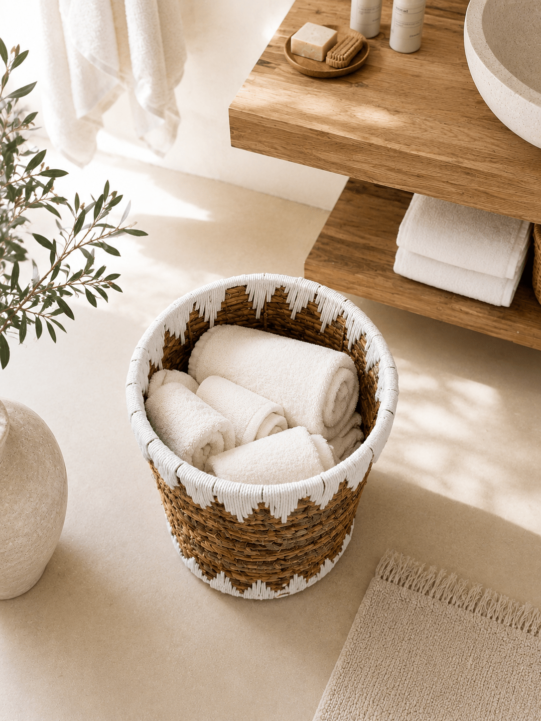 Corbeille naturel fibre de bananier – Image 3
