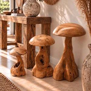 Champignon en teck