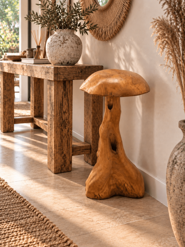 Champignon en teck