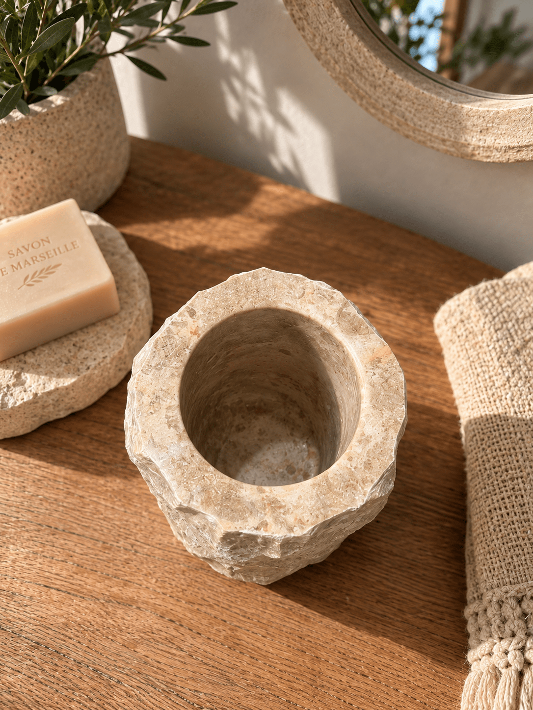 Porte brosse à dents marbre