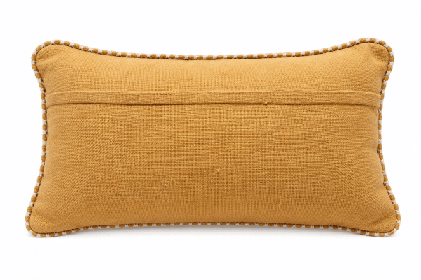 Coussin rectangulaire camel en coton