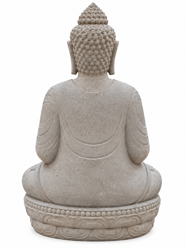 bouddha pierre de riviere meditation