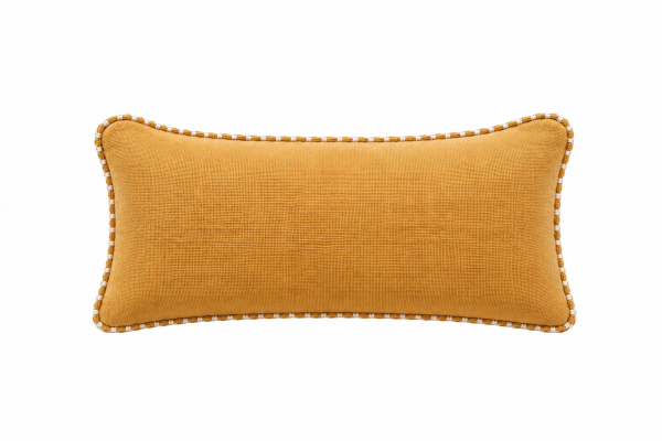 Coussin rectangulaire camel en coton