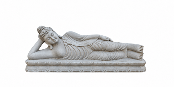 Bouddha allongé 150 cm pierre de rivière